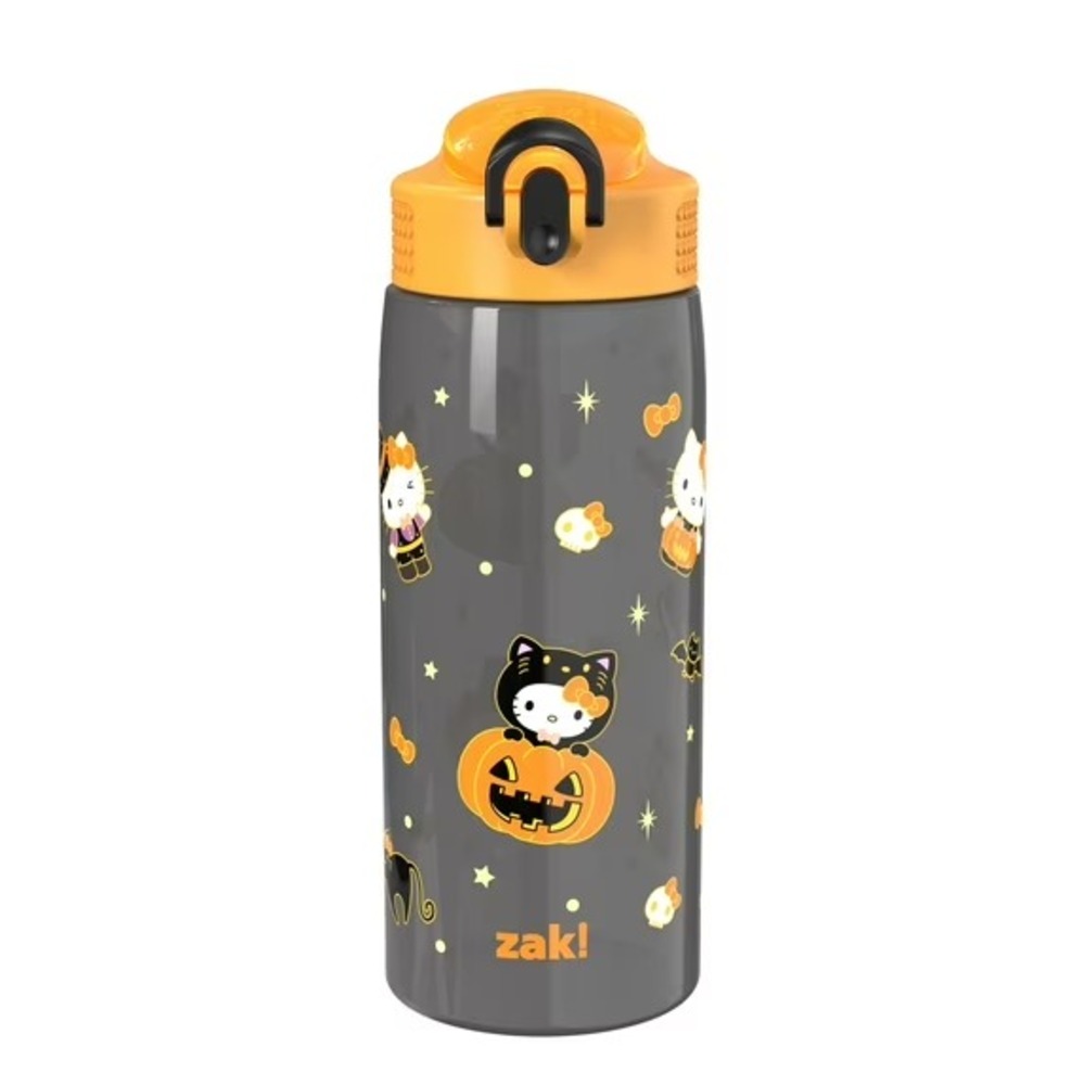 Zak Designs 25oz Hello Kitty Halloween Black Kids Straw‎ Water Bottle
